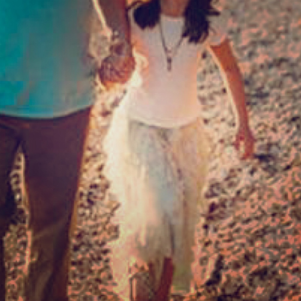 Joyfolie pale blue, hi low skirt